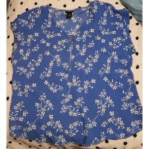 Light Blue Flower Blouse
